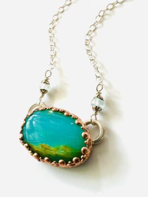 Peruvian Gem Blue Opal Necklace